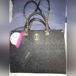Brand New with Tags Betsy Johnson Large Skull Handbag and Clutch Wallet